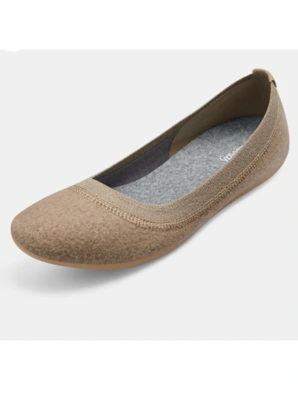AllBirds Beige Brown Merino Wool Classic Office Casual Breezers Ballet Flats 8